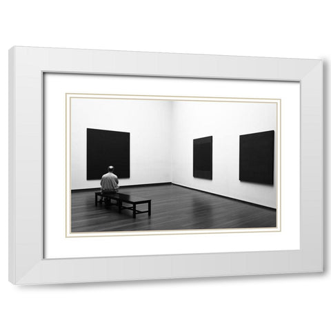 Enjoying Rothko White Modern Wood Framed Art Print with Double Matting by Lionse, Art