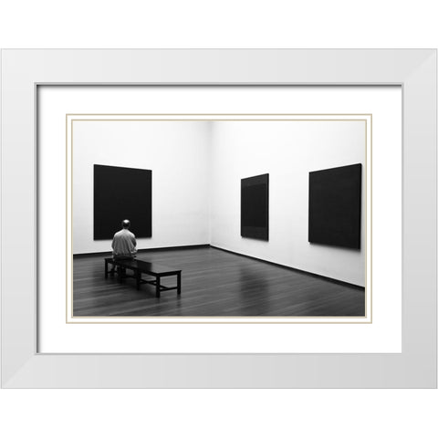 Enjoying Rothko White Modern Wood Framed Art Print with Double Matting by Lionse, Art
