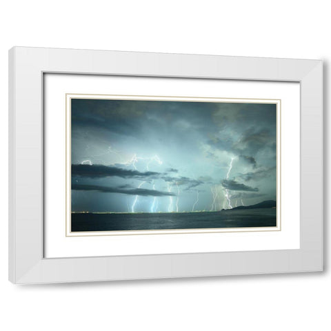 Force Of Creation White Modern Wood Framed Art Print with Double Matting by Leung, Kenneth
