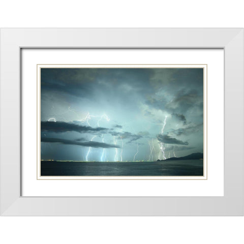 Force Of Creation White Modern Wood Framed Art Print with Double Matting by Leung, Kenneth