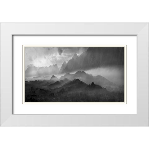 Valhalla White Modern Wood Framed Art Print with Double Matting by Stefan, Jacek