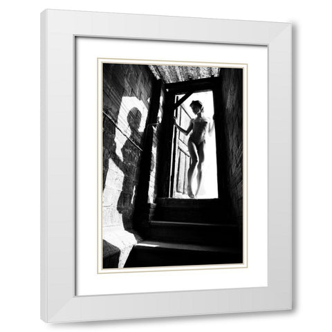 Her Other Self White Modern Wood Framed Art Print with Double Matting by Mest, Olga