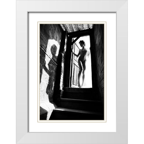 Her Other Self White Modern Wood Framed Art Print with Double Matting by Mest, Olga
