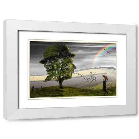 Point Of View White Modern Wood Framed Art Print with Double Matting by Kiciak, Christophe