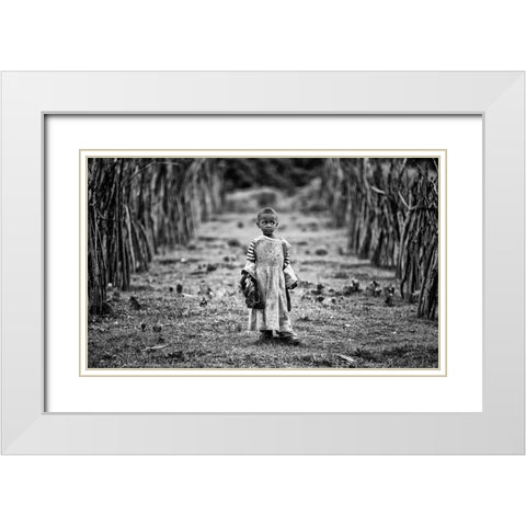 Lost White Modern Wood Framed Art Print with Double Matting by Jovic, Goran