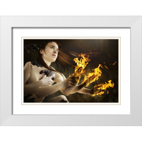 Burnout White Modern Wood Framed Art Print with Double Matting by Kiciak, Christophe