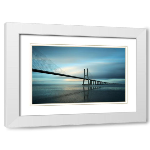 To Another Place White Modern Wood Framed Art Print with Double Matting by Nogueira, Paulo