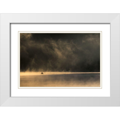Lost In Space White Modern Wood Framed Art Print with Double Matting by Darek Mitrega, Izabela