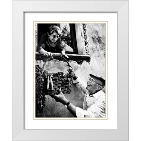 Lifetime Friends White Modern Wood Framed Art Print with Double Matting by Maiorana, Giuseppe