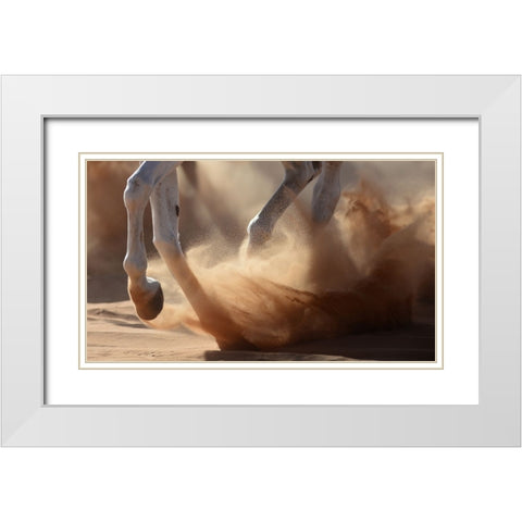 Oman Desert White Modern Wood Framed Art Print with Double Matting by Civici, Kadir