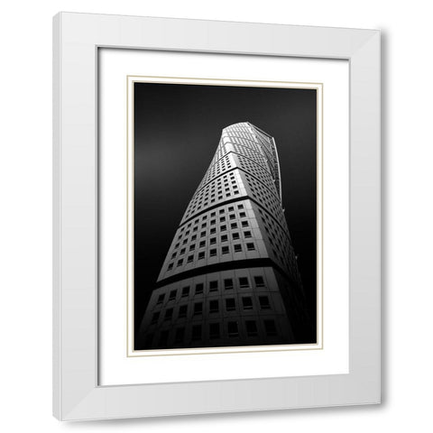 Magic Tower White Modern Wood Framed Art Print with Double Matting by Ioneanu, Dragos