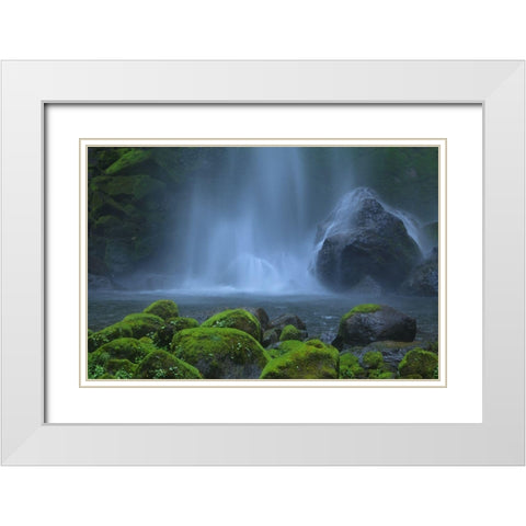 Dancing Fairies White Modern Wood Framed Art Print with Double Matting by Zeng, Hong