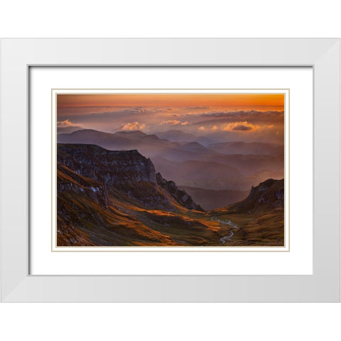 Vantage Point White Modern Wood Framed Art Print with Double Matting by Zsolt Andras, Szabo
