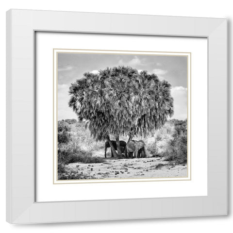 Noon Meeting White Modern Wood Framed Art Print with Double Matting by Rebro, Marcel