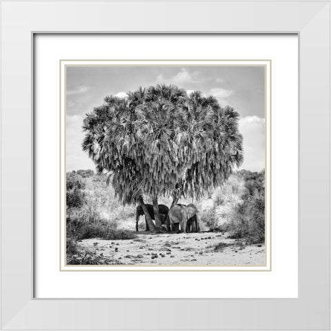 Noon Meeting White Modern Wood Framed Art Print with Double Matting by Rebro, Marcel