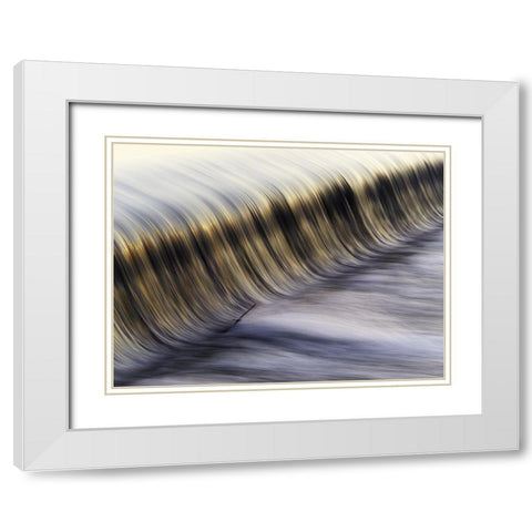 Golden Water White Modern Wood Framed Art Print with Double Matting by Mahrlein, Michael