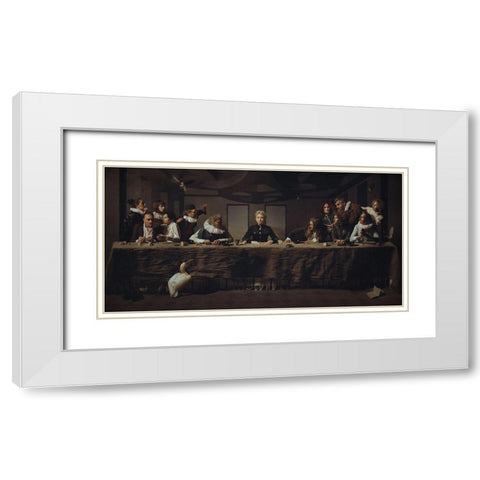 L?Ultima Cena White Modern Wood Framed Art Print with Double Matting by Voloshin, Igor