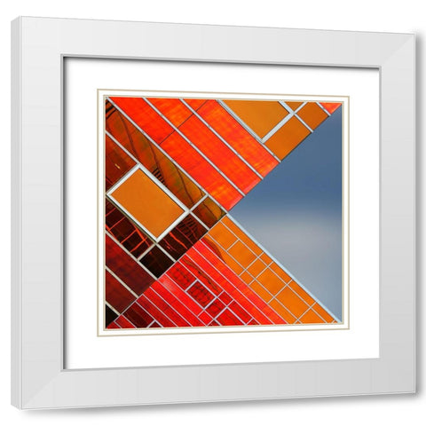 Cross Lines 2 White Modern Wood Framed Art Print with Double Matting by Jonkman, Gerard