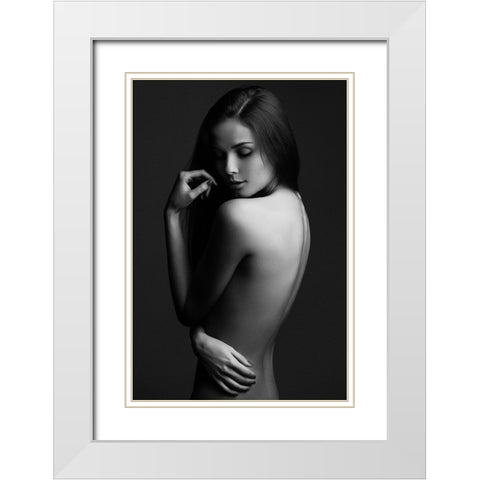 Sensual Beauty White Modern Wood Framed Art Print with Double Matting by Krystynek MQEP, Martin
