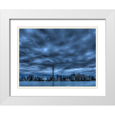 Toronto Blue White Modern Wood Framed Art Print with Double Matting by Witjes, Max