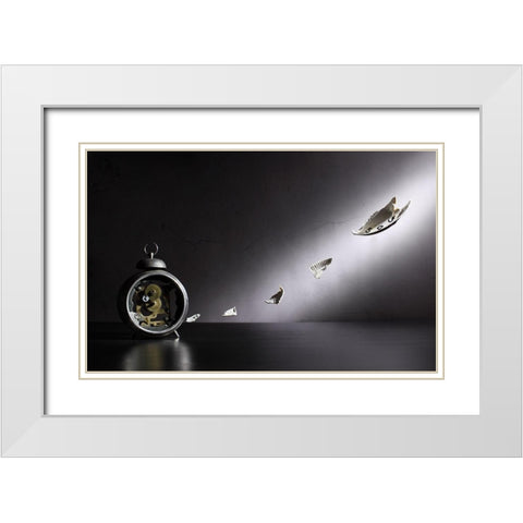Amnesia White Modern Wood Framed Art Print with Double Matting by Ivanova, Victoria