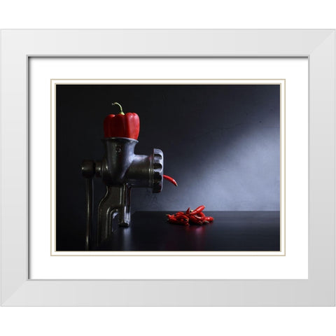 Red And Hot White Modern Wood Framed Art Print with Double Matting by Ivanova, Victoria