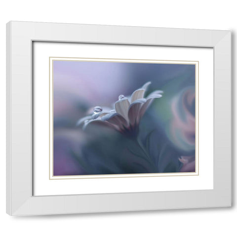 Behind Closed Eyes... White Modern Wood Framed Art Print with Double Matting by Nan, Juliana
