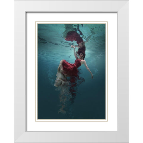 Evanesced White Modern Wood Framed Art Print with Double Matting by Suherman, Martha