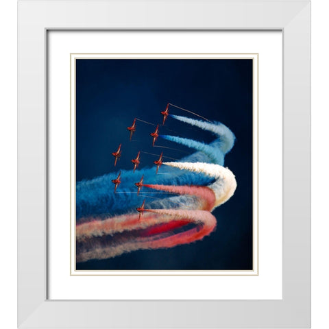 Arrows White Modern Wood Framed Art Print with Double Matting by Billposter