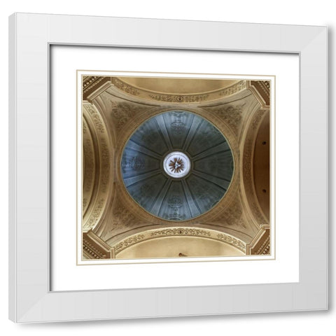 Radiating Star White Modern Wood Framed Art Print with Double Matting by Van Den, Jef