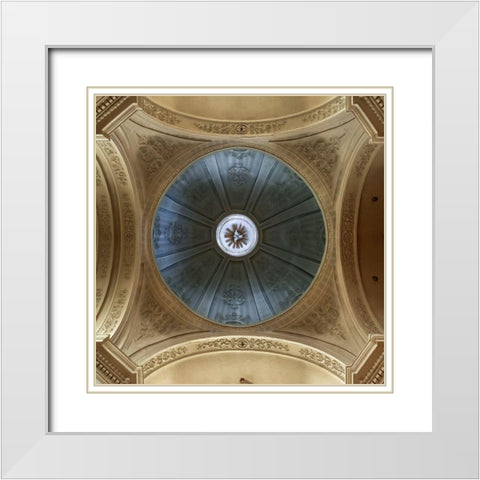 Radiating Star White Modern Wood Framed Art Print with Double Matting by Van Den, Jef