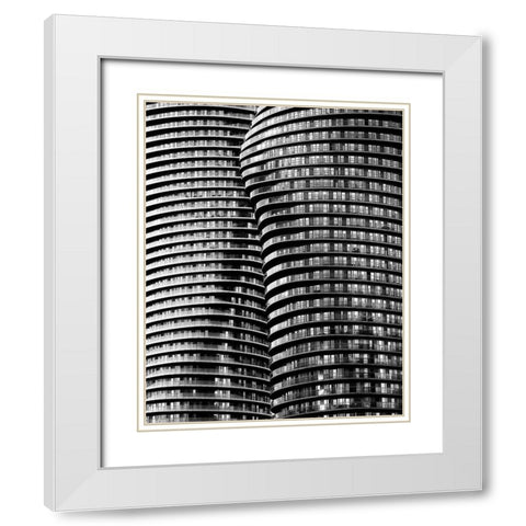 Absolute Towers White Modern Wood Framed Art Print with Double Matting by Shainidze, Roland