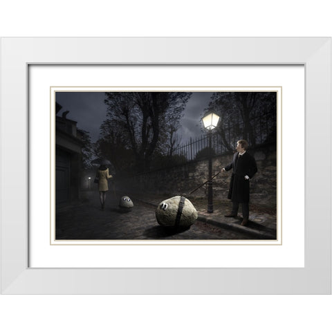 Rocks Have Feelings Too White Modern Wood Framed Art Print with Double Matting by Kiciak, Christophe