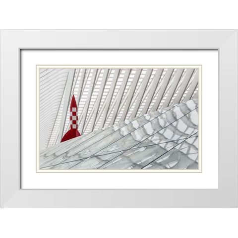 Herge Rocket White Modern Wood Framed Art Print with Double Matting by Van Den, Jef
