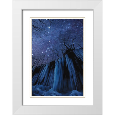 Freezing Cold Night White Modern Wood Framed Art Print with Double Matting by Takanobu, Kano