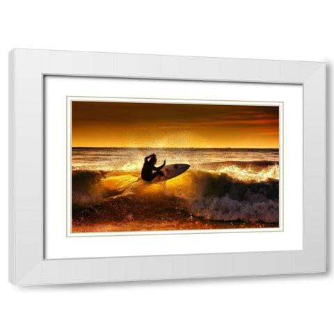 Front Side White Modern Wood Framed Art Print with Double Matting by Petracci, Marco