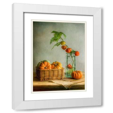 Autumn White Modern Wood Framed Art Print with Double Matting by Disher, Mandy