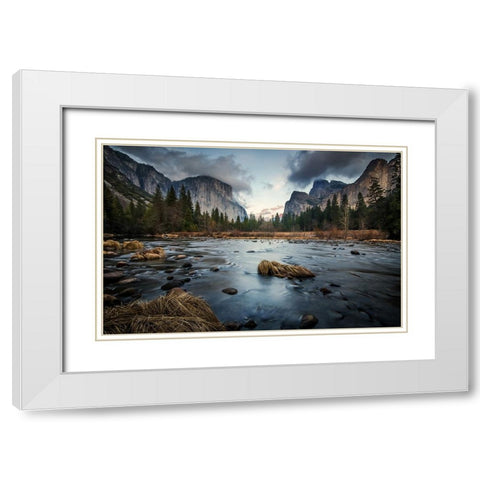 The Dark Flow White Modern Wood Framed Art Print with Double Matting by Chantaravisoot, Naphat