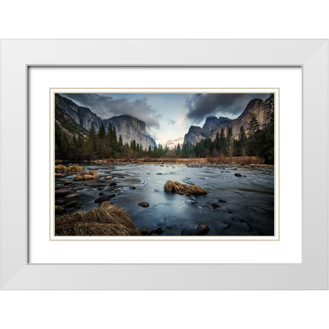 The Dark Flow White Modern Wood Framed Art Print with Double Matting by Chantaravisoot, Naphat