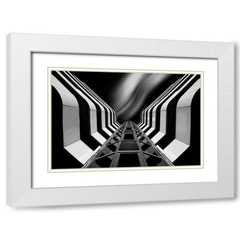 Winged White Modern Wood Framed Art Print with Double Matting by Novillo, Alfonso