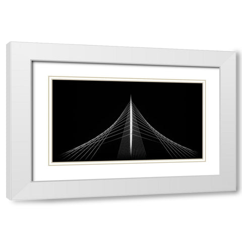 Lute White Modern Wood Framed Art Print with Double Matting by Pixxelpark