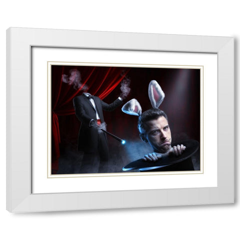 Very Bad Trick White Modern Wood Framed Art Print with Double Matting by Kiciak, Christophe