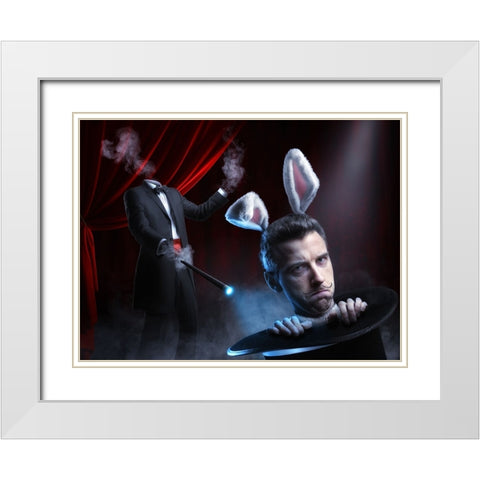 Very Bad Trick White Modern Wood Framed Art Print with Double Matting by Kiciak, Christophe
