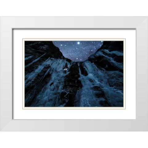 Star Climber White Modern Wood Framed Art Print with Double Matting by Takanobu, Kano