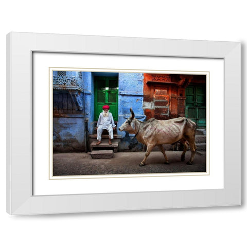 India White Modern Wood Framed Art Print with Double Matting by Almutaghawi, Fadhel