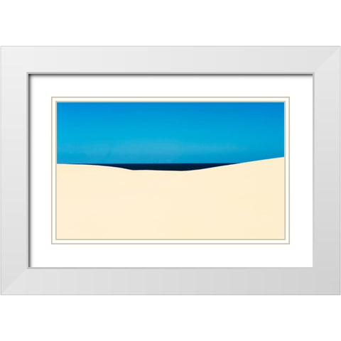 Sky Sea Desert White Modern Wood Framed Art Print with Double Matting by Luca, Liloni