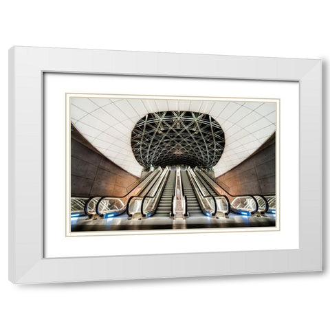 Below The Concrete Surface White Modern Wood Framed Art Print with Double Matting by Oleksinski, Jacek