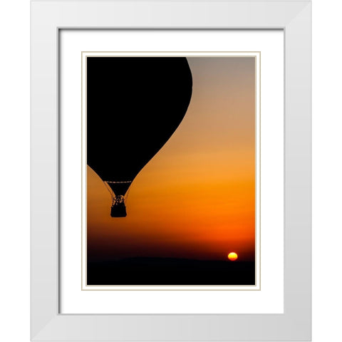 Two Balloons White Modern Wood Framed Art Print with Double Matting by Eliash, Tomer