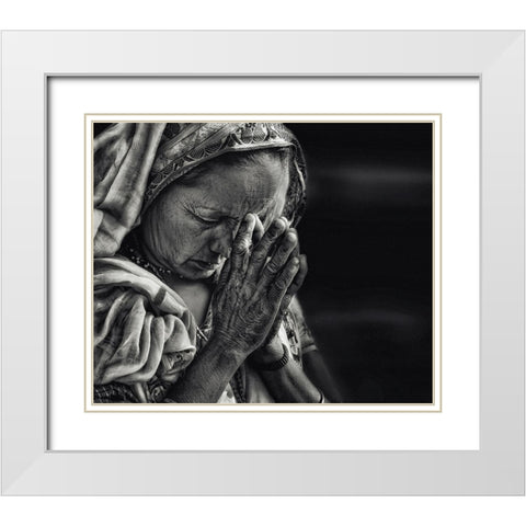 Prayers White Modern Wood Framed Art Print with Double Matting by Flour, Piet