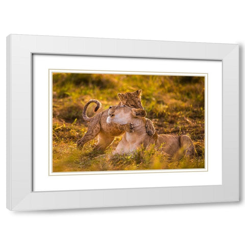 Charm White Modern Wood Framed Art Print with Double Matting by Alnaser, Mohammed